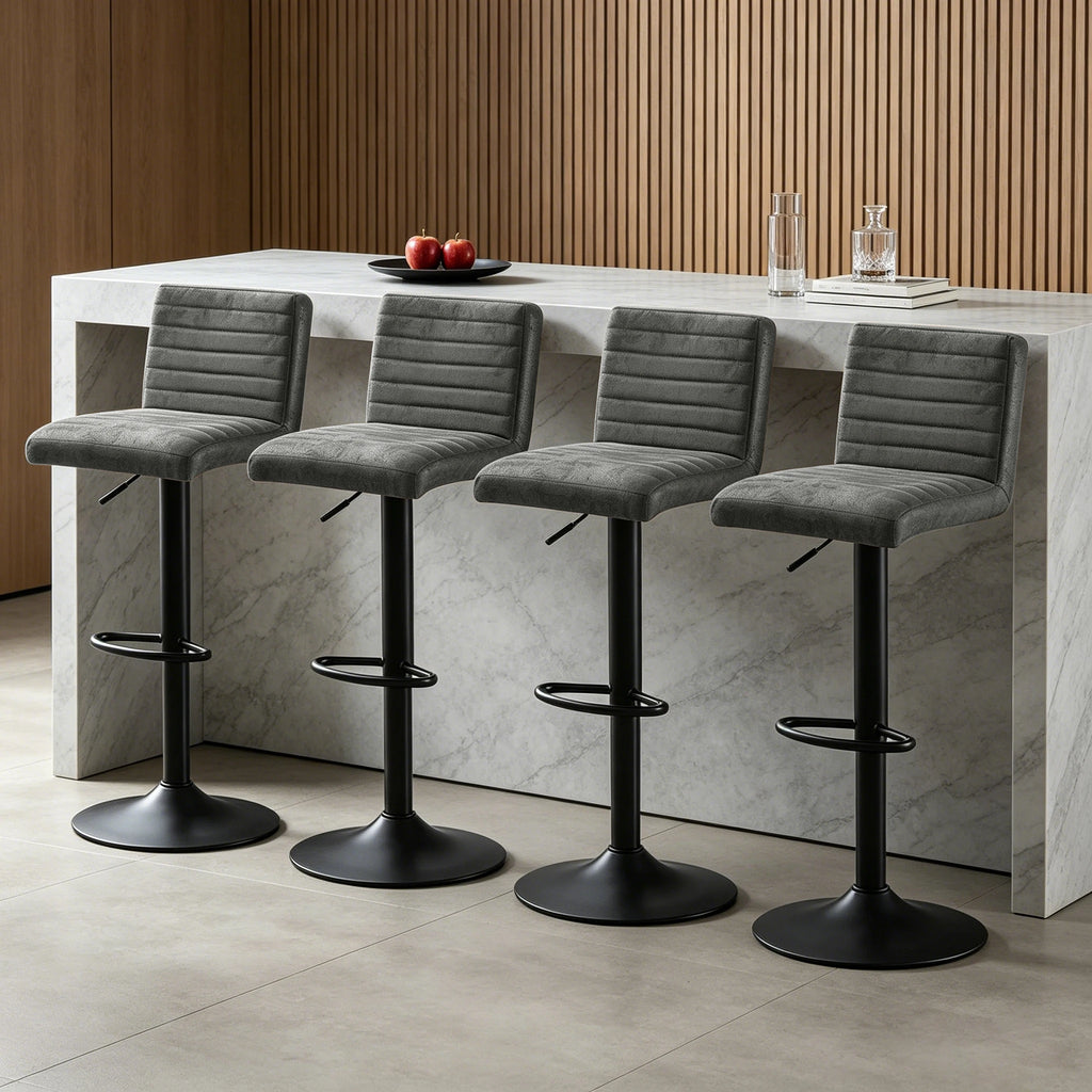 Soho Suede Bar Stools Set of 2, Swivel, Height Adjustable