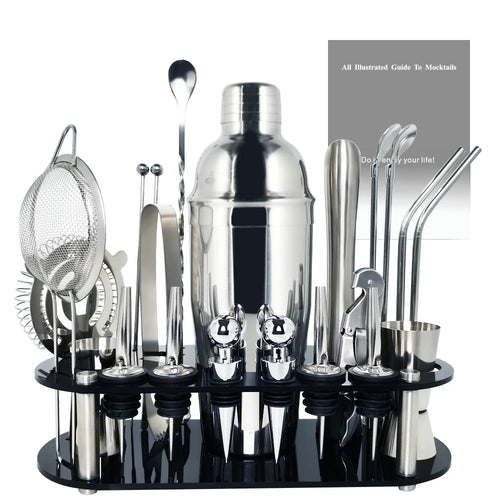 Boston Cocktail Shaker Set with Holder, 13 or 22 Pieces