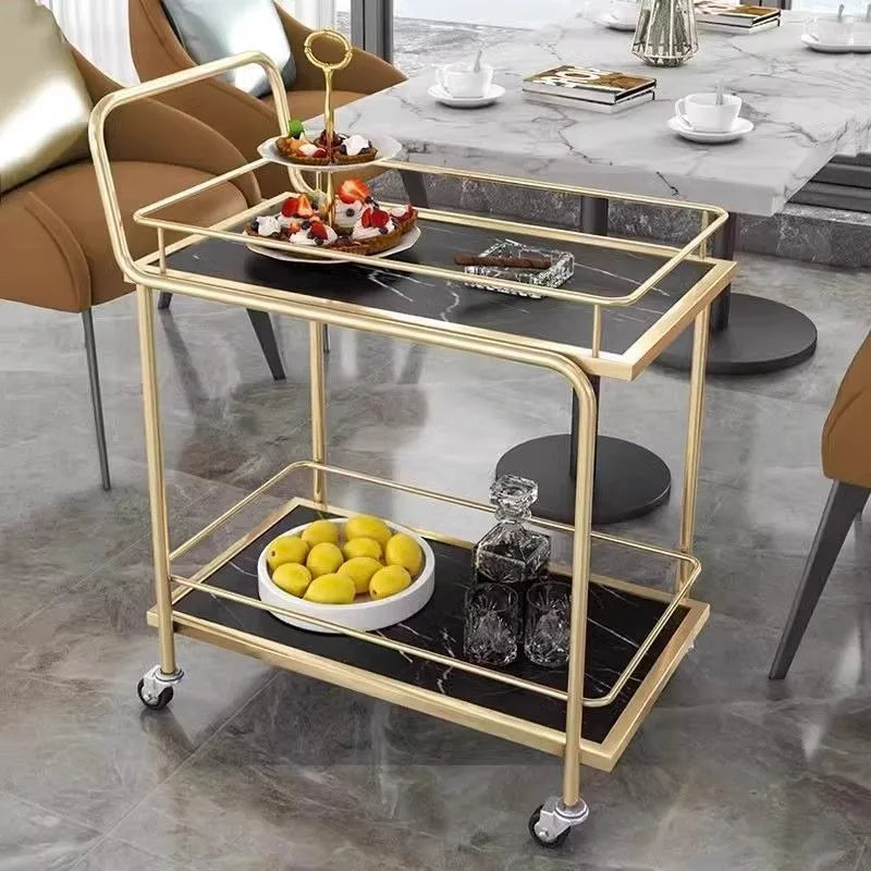 Nordic Gold Tiered Drinks Trolley