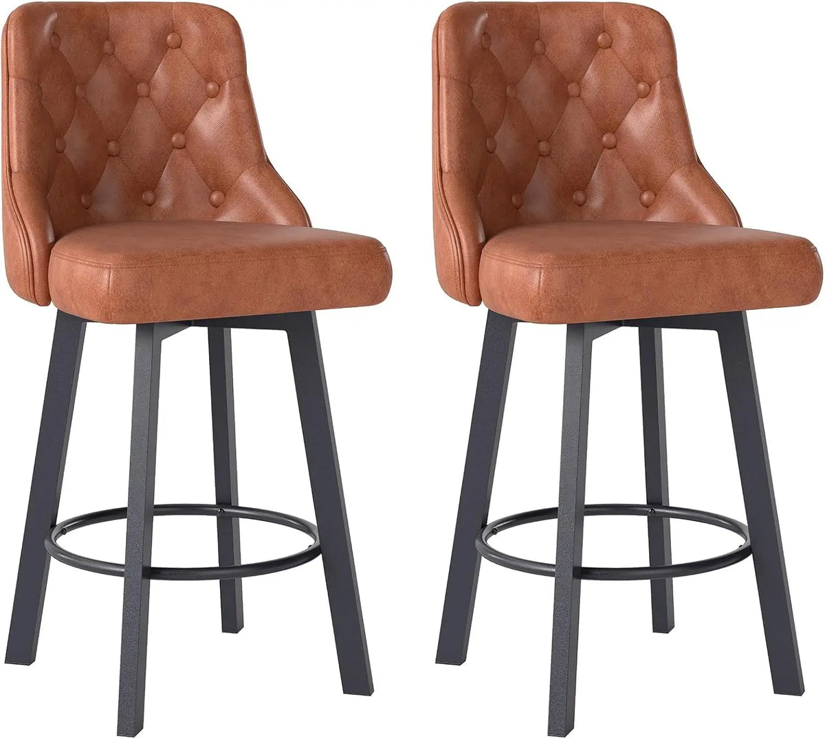 Piccadilly Bar Stools, Waterproof PU Leather, Black
