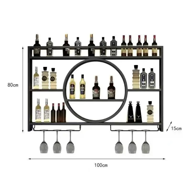 Wall-Mounted Wine Rack with Glass Holder