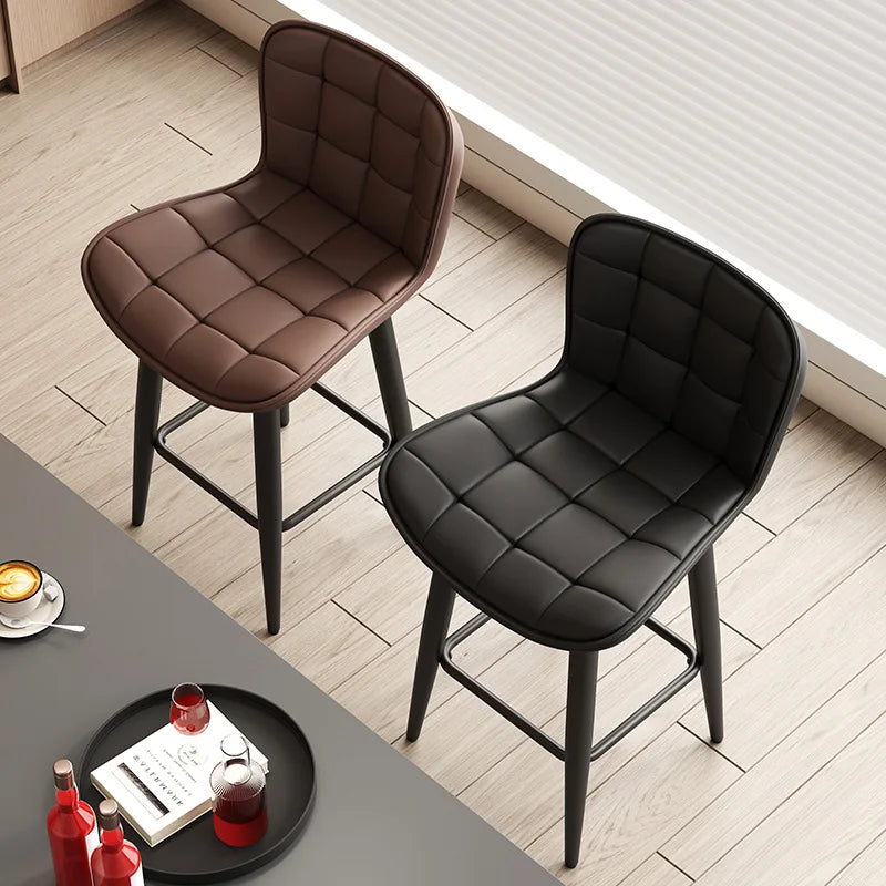 Leather Bar Chair, Swivel, High Back