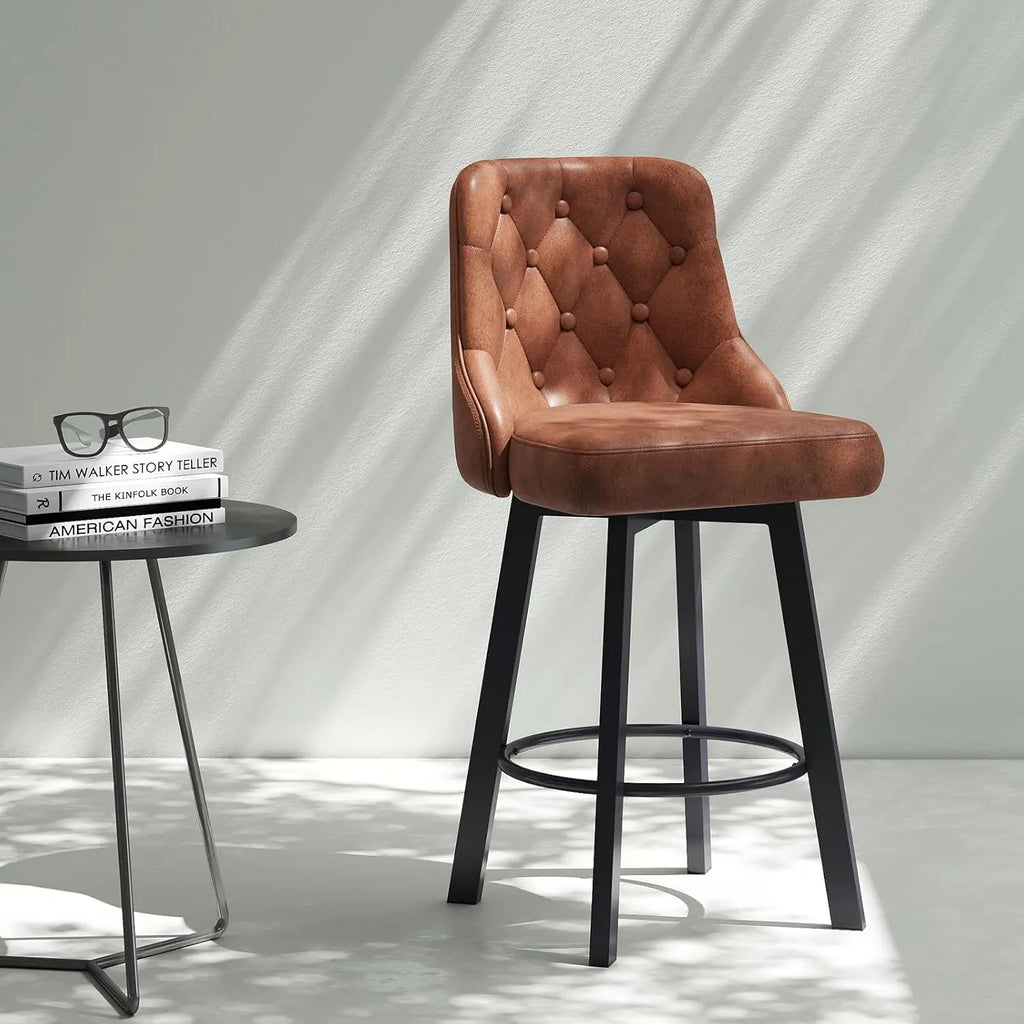 Piccadilly Bar Stools, Waterproof PU Leather, Black