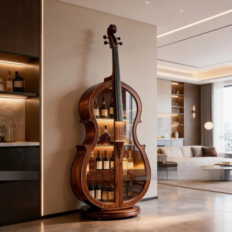 Cello Black Walnut Drinks Cabinet, Solid Wood