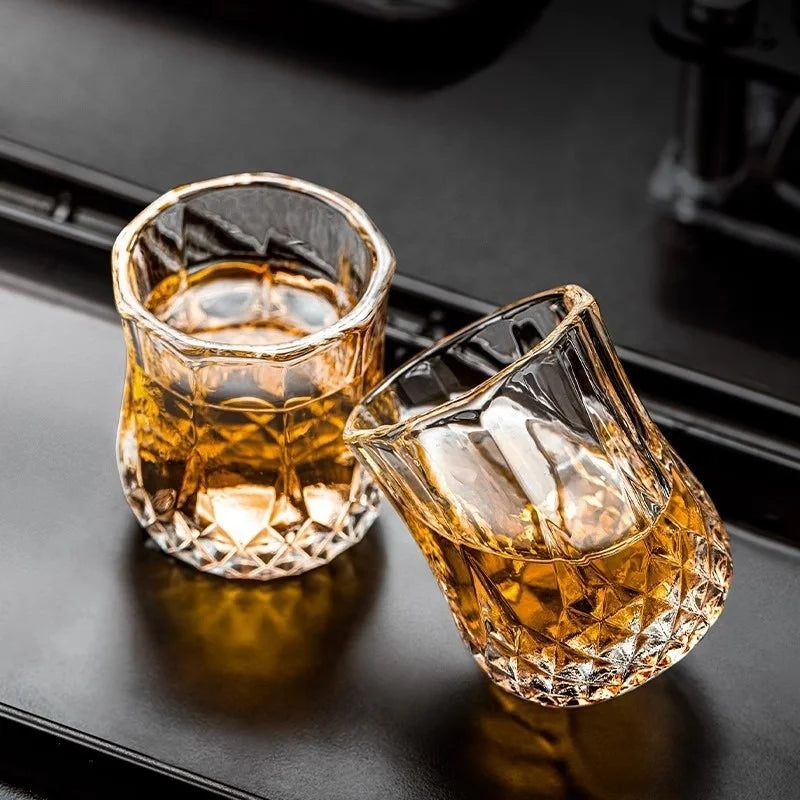 Diamond-Cut Vintage Mini Shot Glasses, Set of 6