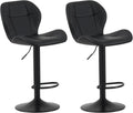Swivel Bar Stools Set of 2, Faux Leather, Footrest