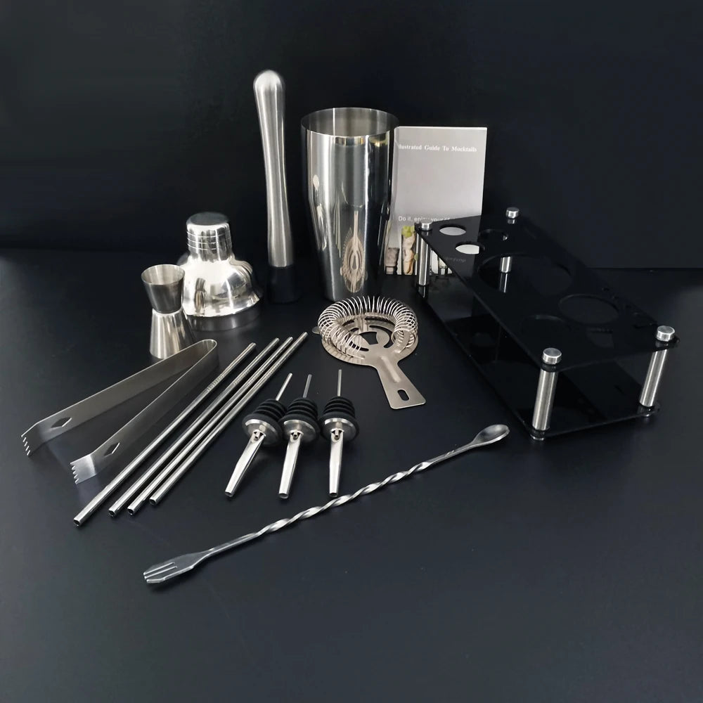 Cocktail Shaker Set, 13-Piece, Stainless Steel
