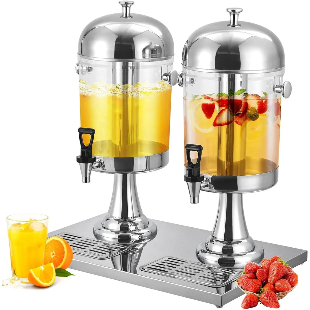 Double-Head Stainless Steel Drinks Dispenser, Two Tanks