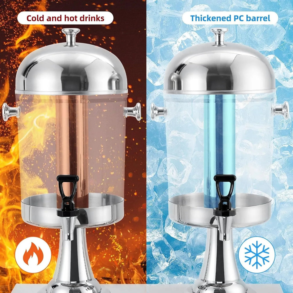 Double-Head Stainless Steel Drinks Dispenser, Two Tanks