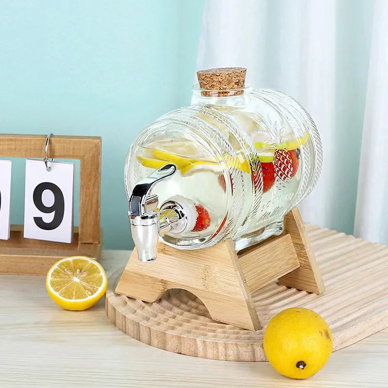 Glass Barrel Drinks Dispenser with Tap, 2 Litres