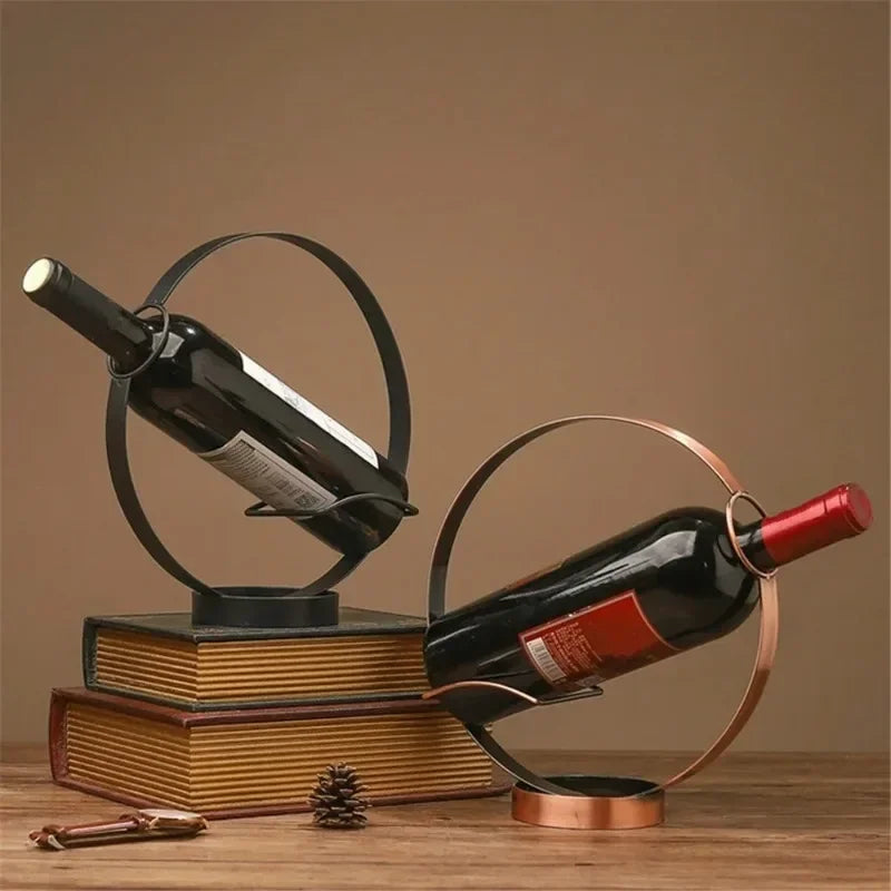Nordic Round Metal Wine Rack, Desktop