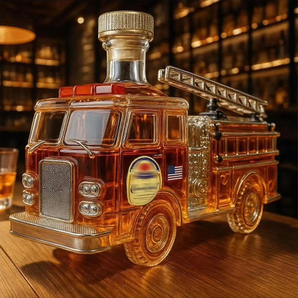 Fire Truck Glass Whisky Decanter