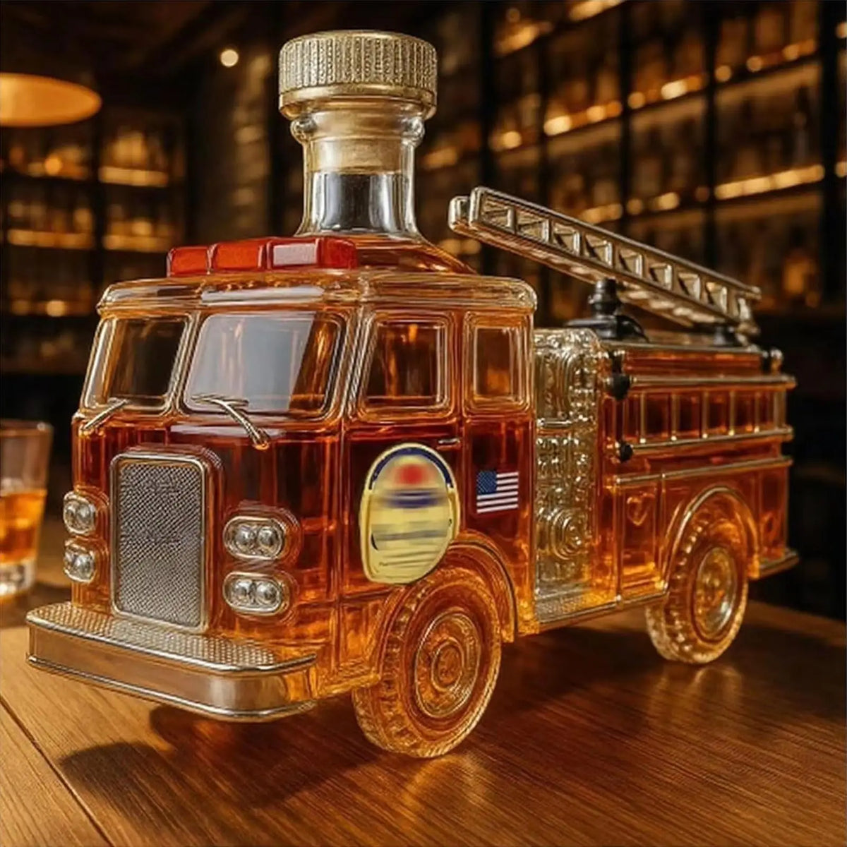 Fire Truck Glass Whisky Decanter