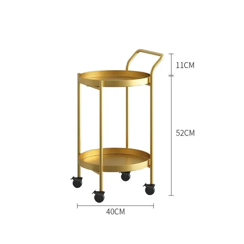 Round Metal Drinks Trolley, Gold or Black