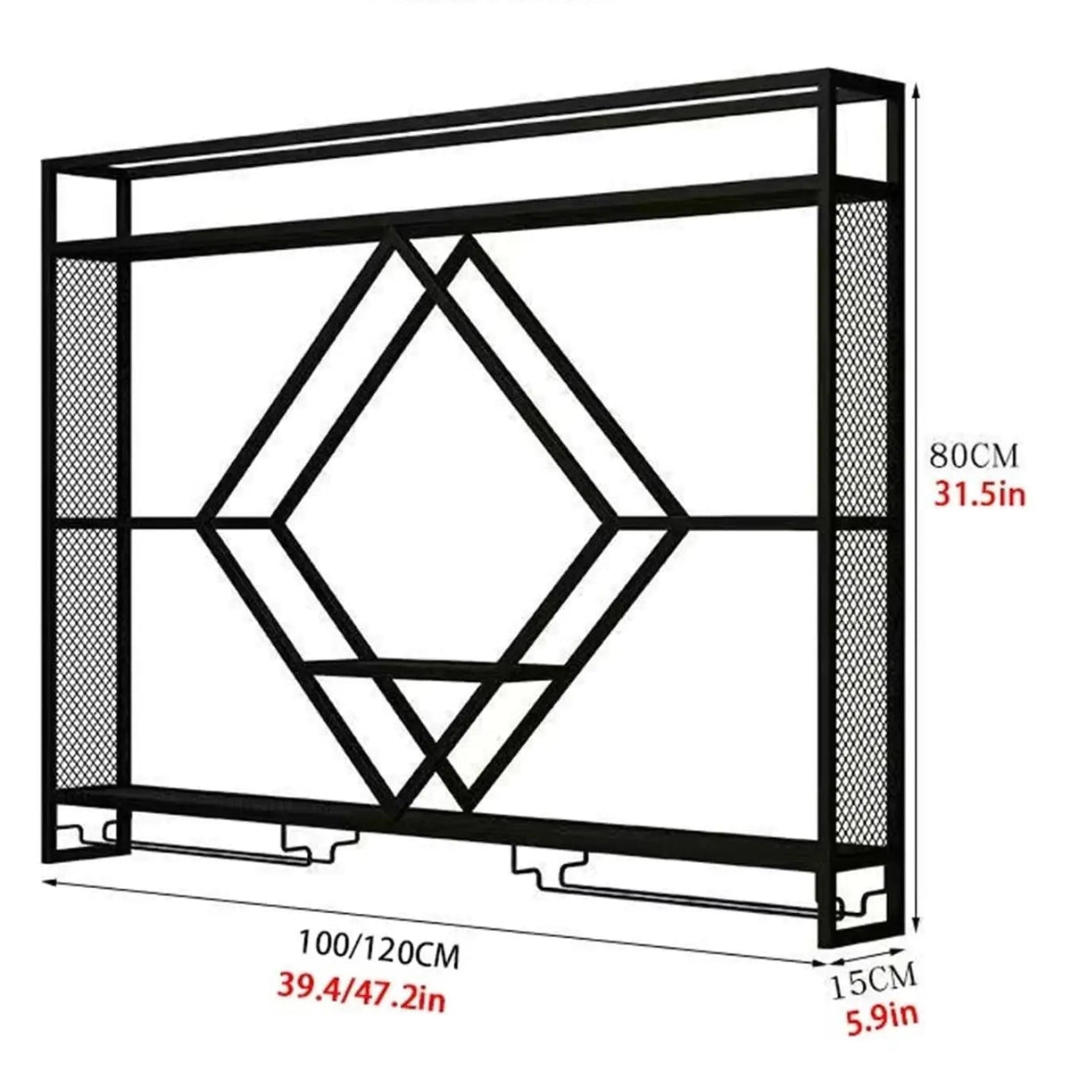 Metal Wall Bar Shelf with Wine Rack