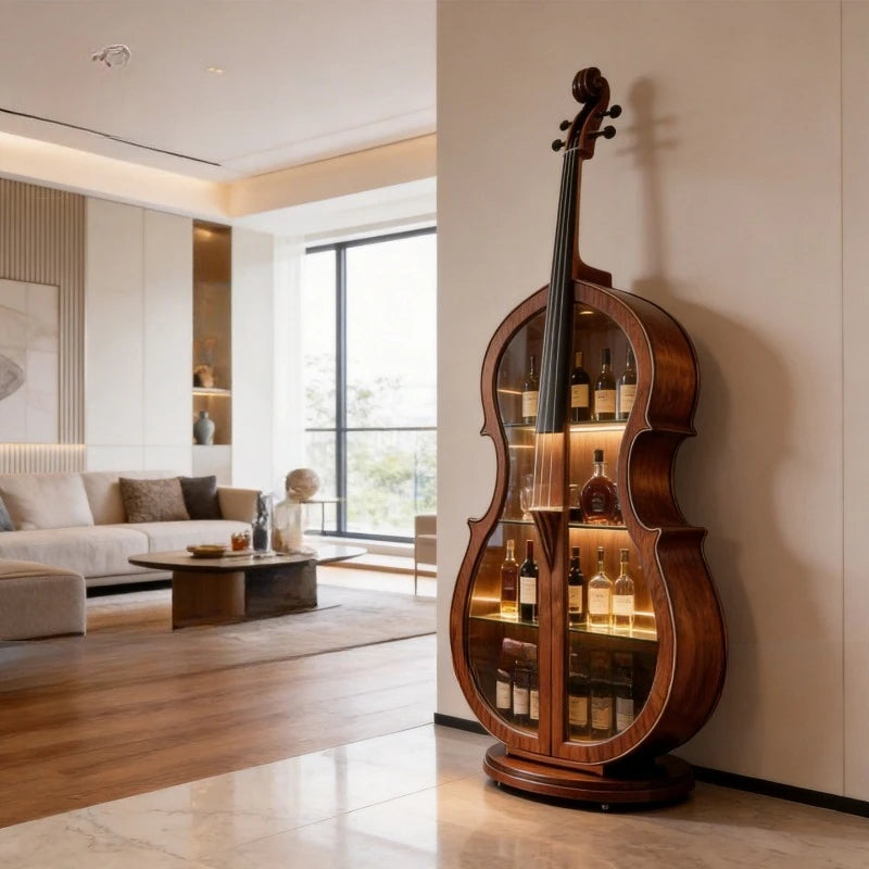 Cello Black Walnut Drinks Cabinet, Solid Wood