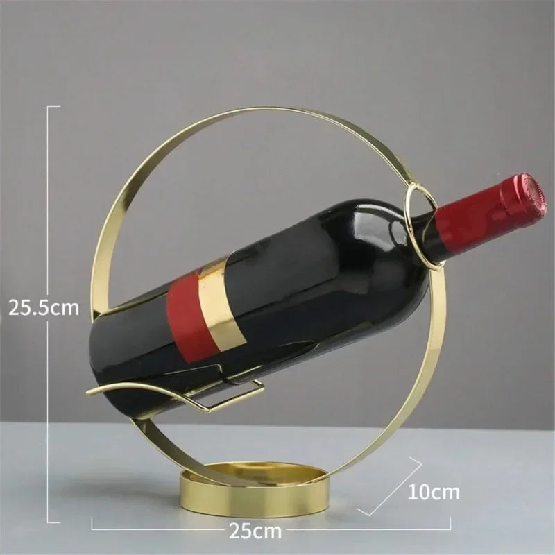 Nordic Round Metal Wine Rack, Desktop