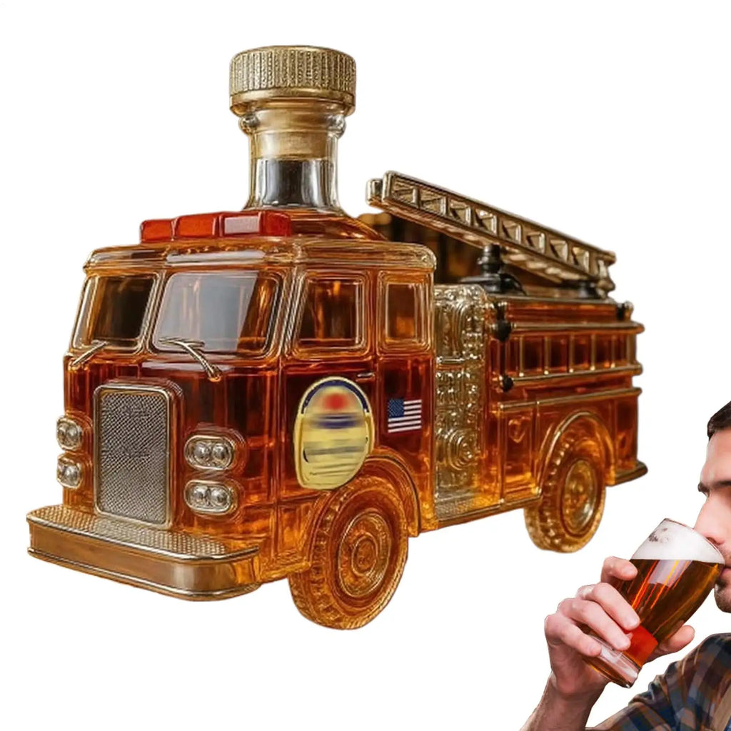 Fire Truck Glass Whisky Decanter