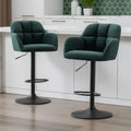 Richmond Swivel Velvet Bar Stools Set of 2, Green