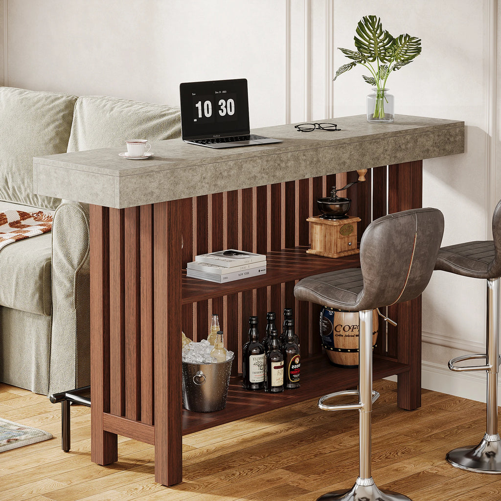 Drinks Cabinet with Footrest, 2-Tier
