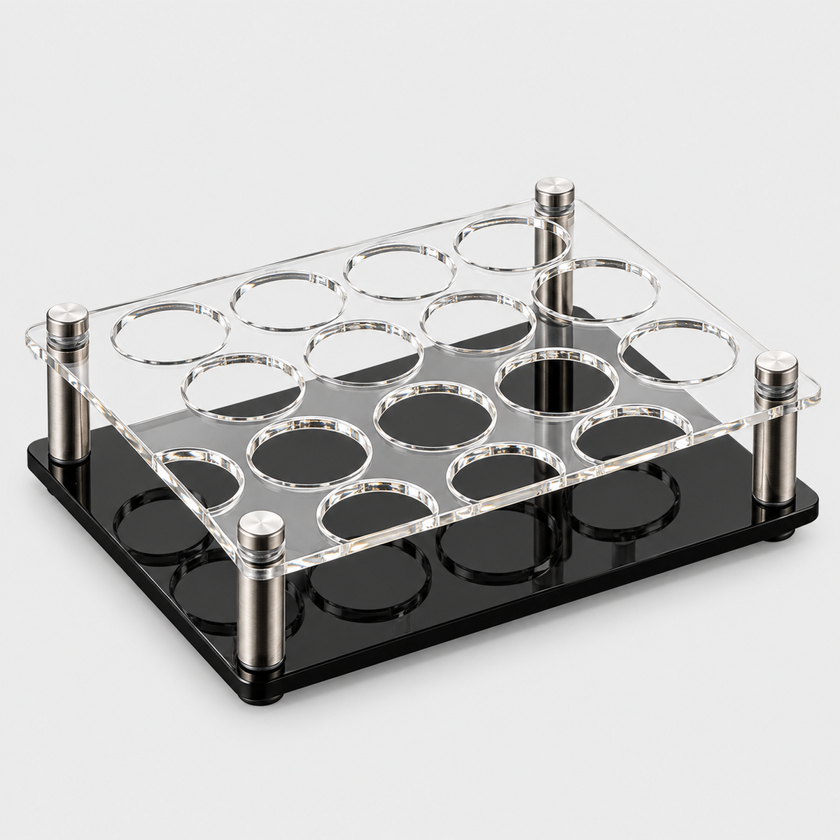 Acrylic Shot Glass Shelf, Wall-Mounted
