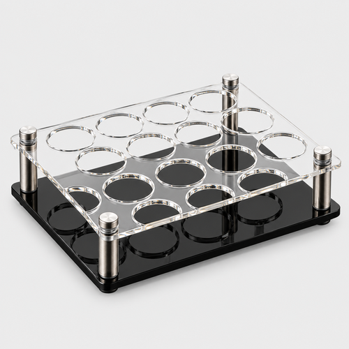 Acrylic Shot Glass Shelf, Wall-Mounted
