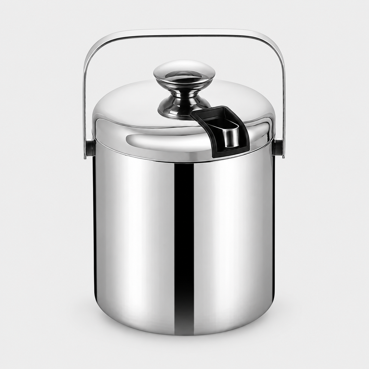 Insulated Ice Bucket, Double-Layer Stainless Steel