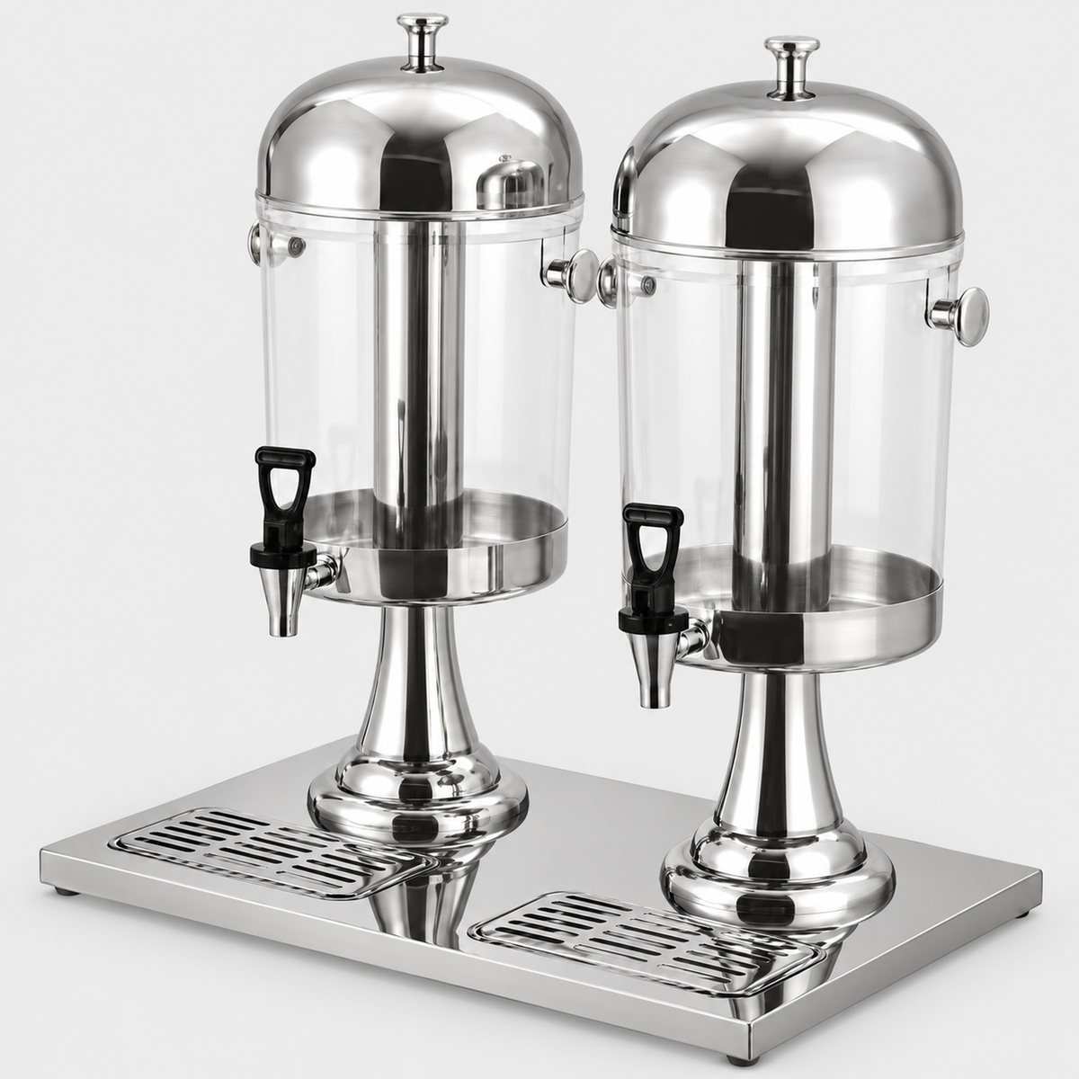 Double-Head Stainless Steel Drinks Dispenser, Two Tanks
