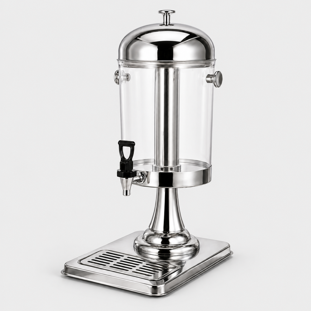 8L Stainless Steel Drinks Dispenser with Stand and Ice Core