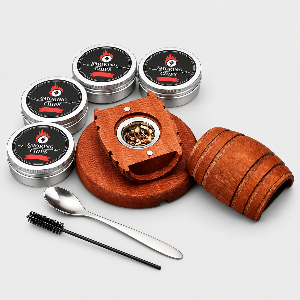 Whisky Cocktail Smoker Kit, 4 Wood Chip Flavours