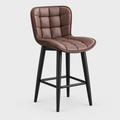 Leather Bar Chair, Swivel, High Back on a light grey studio background