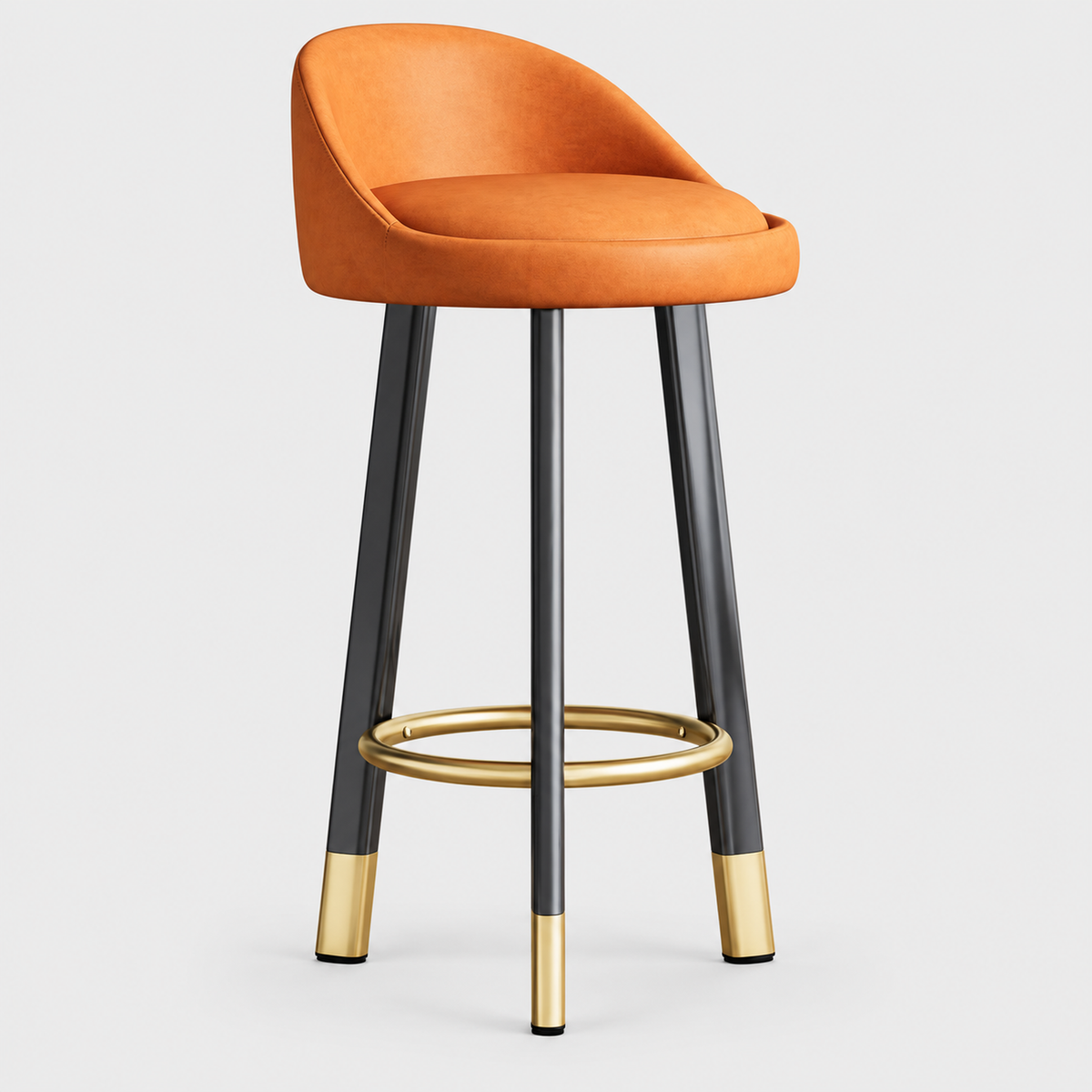 Rotating Bar Stool, Height Adjustable on a light grey studio background