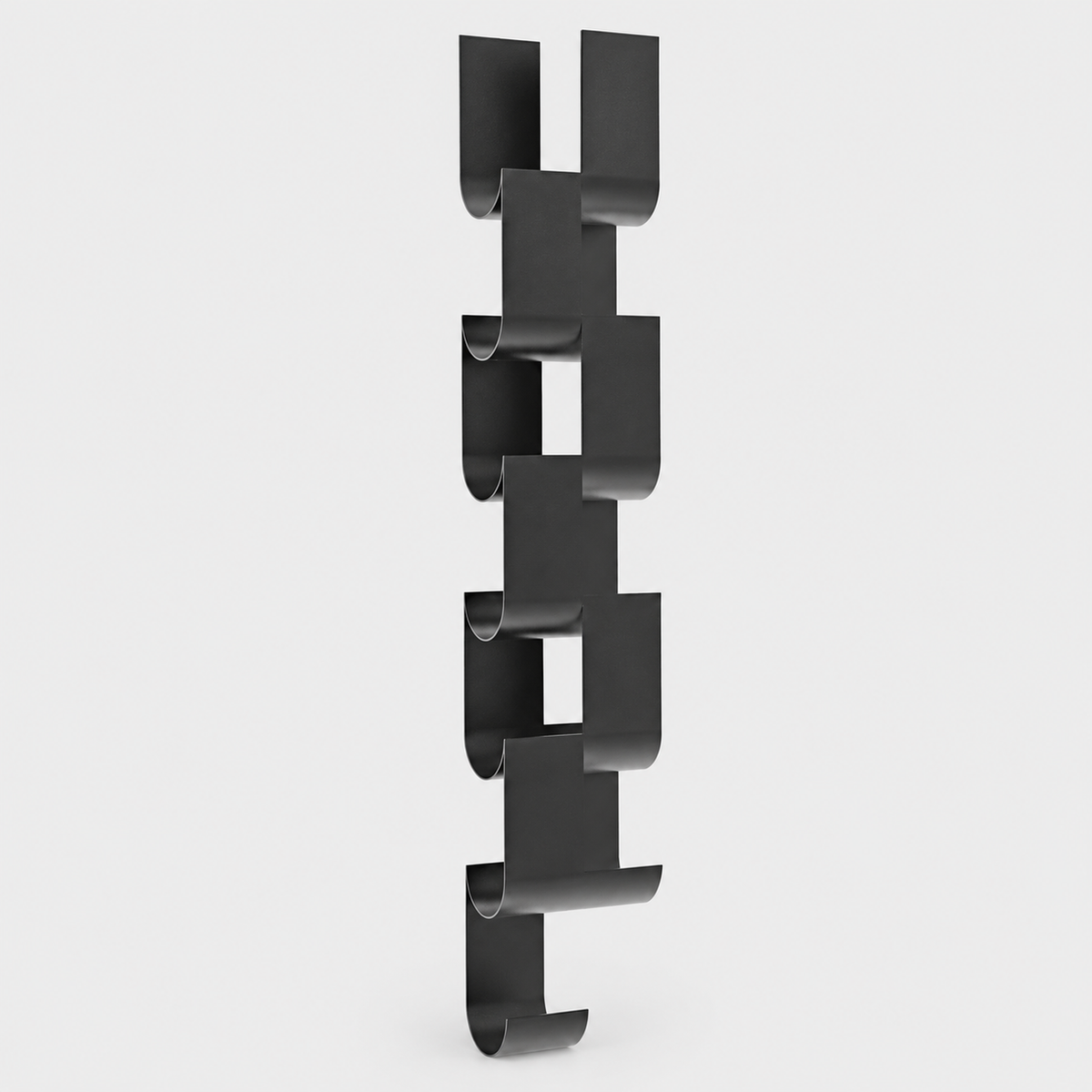Wall-Mounted Wine Rack, Black Metal — product on light grey background