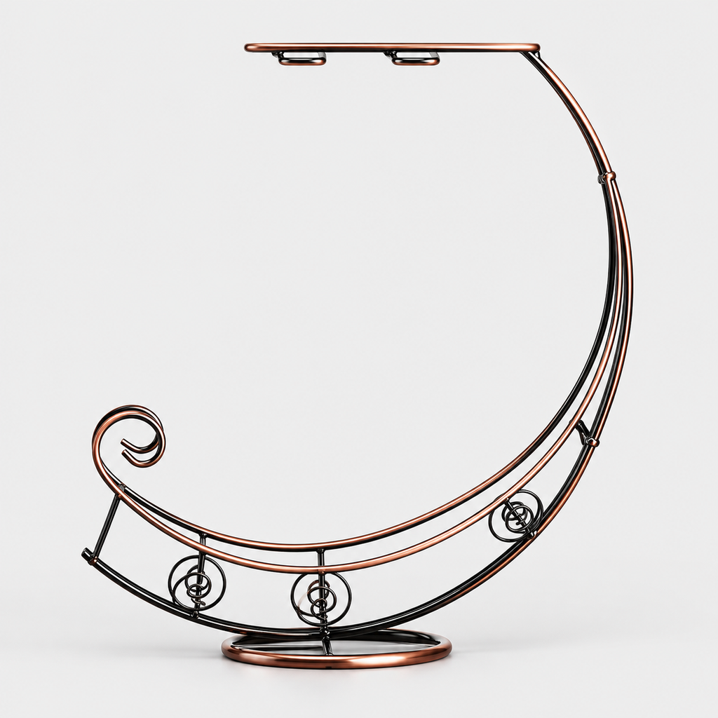 Hanging Wine Glass Holder, Metal Bracket — product on light grey background