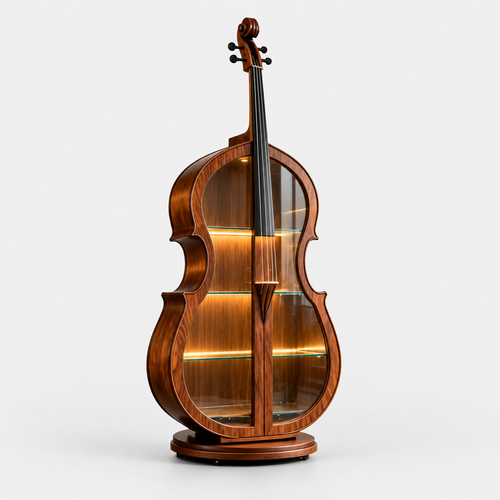 Cello Black Walnut Drinks Cabinet, Solid Wood on a light grey background
