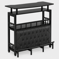 Holborn Drinks Cabinet, 3-Tier Liquor Bar Counter, Black on a light grey background