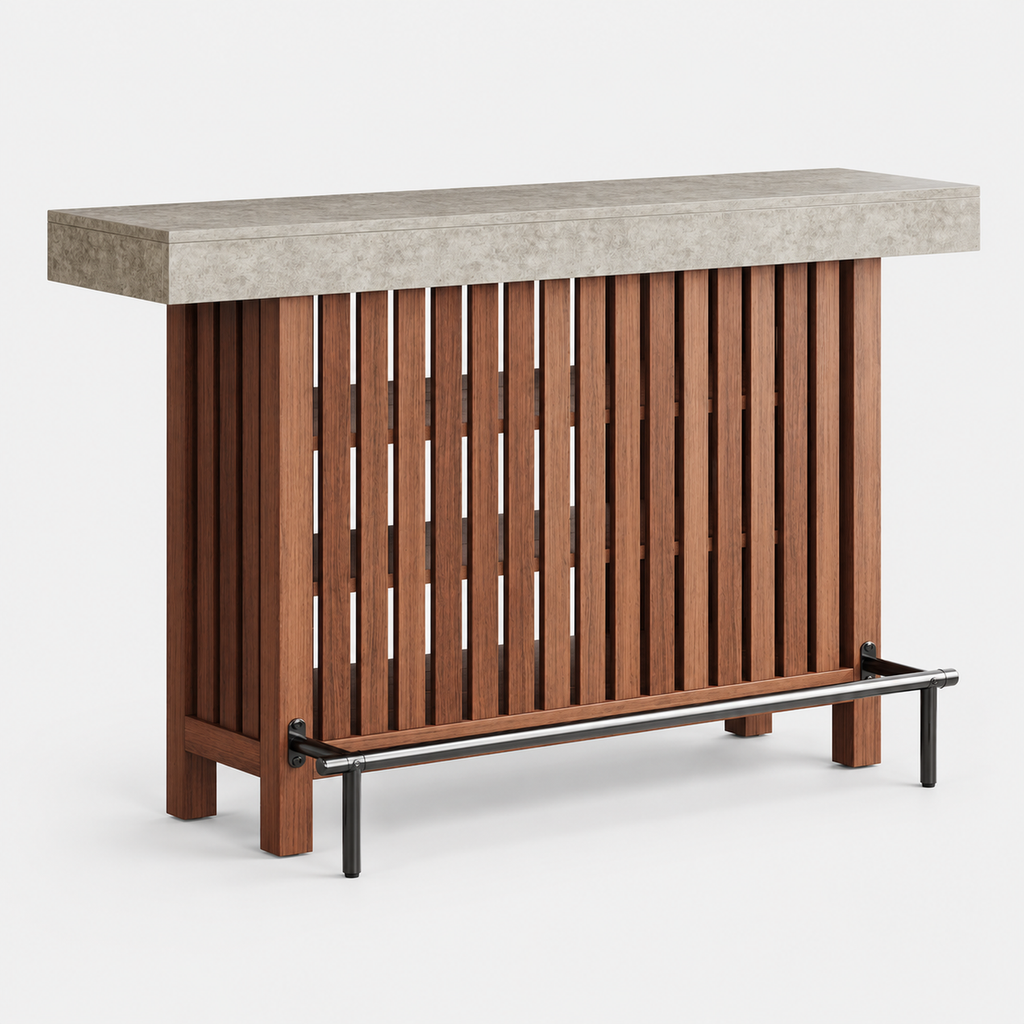 Drinks Cabinet with Footrest, 2-Tier on a light grey background