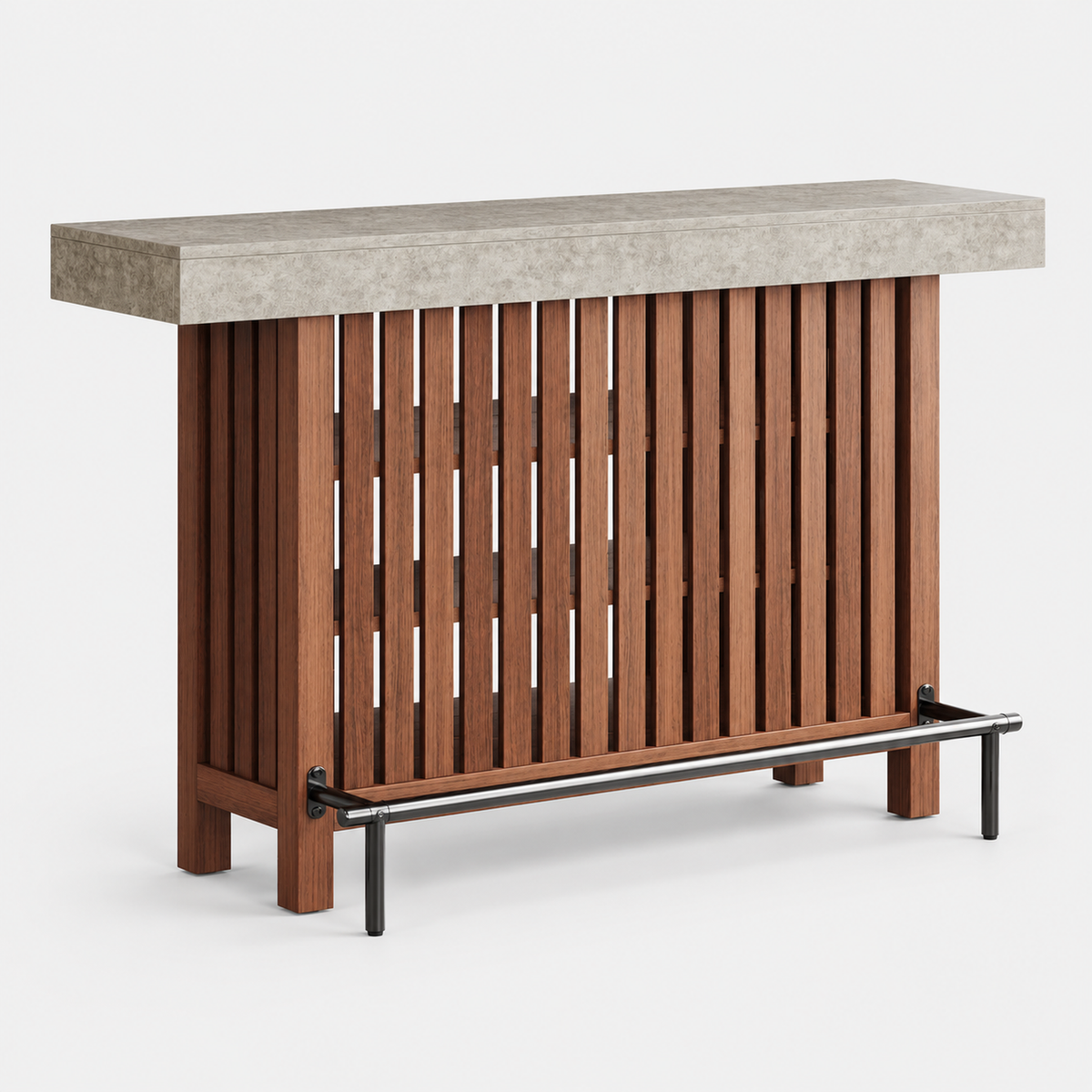 Drinks Cabinet with Footrest, 2-Tier on a light grey background