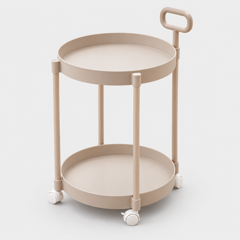Elegant Two-Tier Drinks Trolley on a light grey background