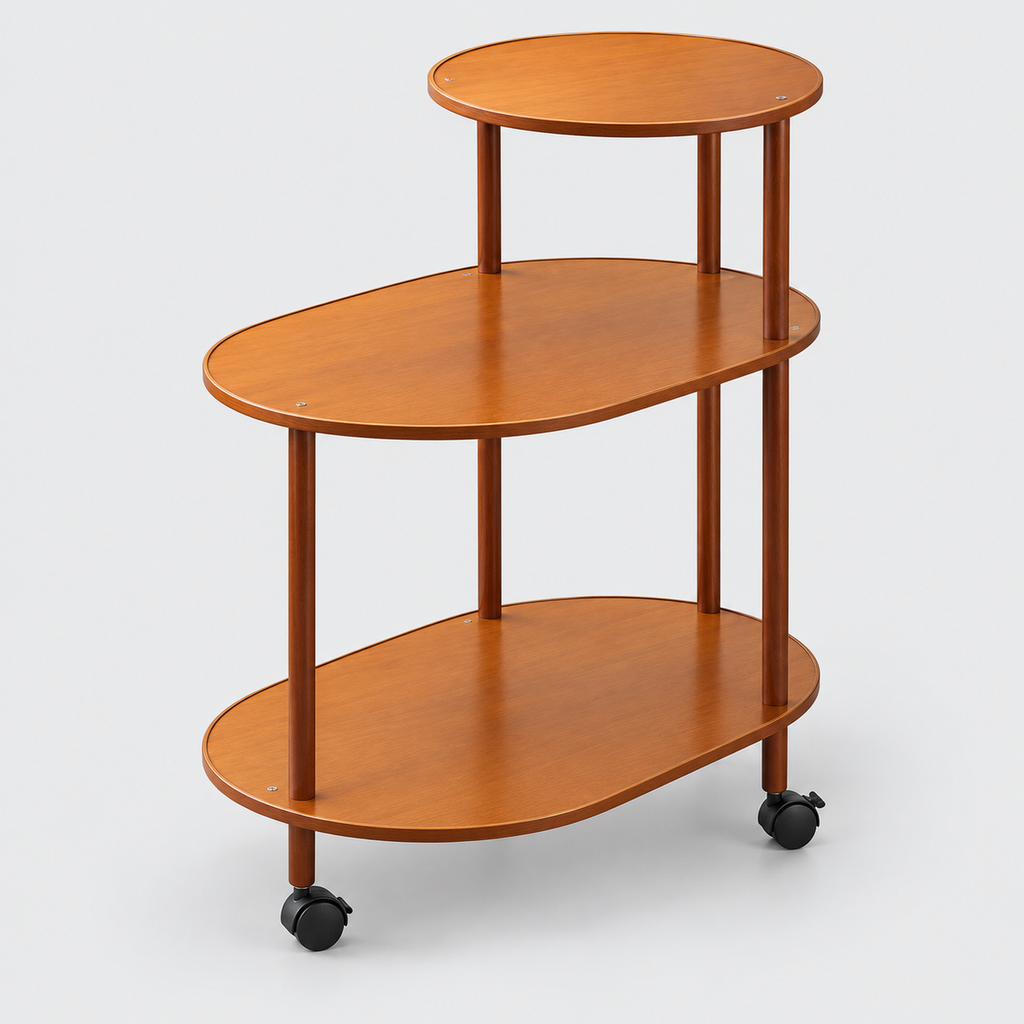 Antique-Style Drinks Trolley on a light grey background