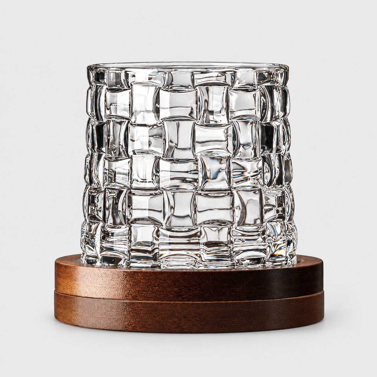 Rotating Crystal Whisky Tumbler with Base, 280ml