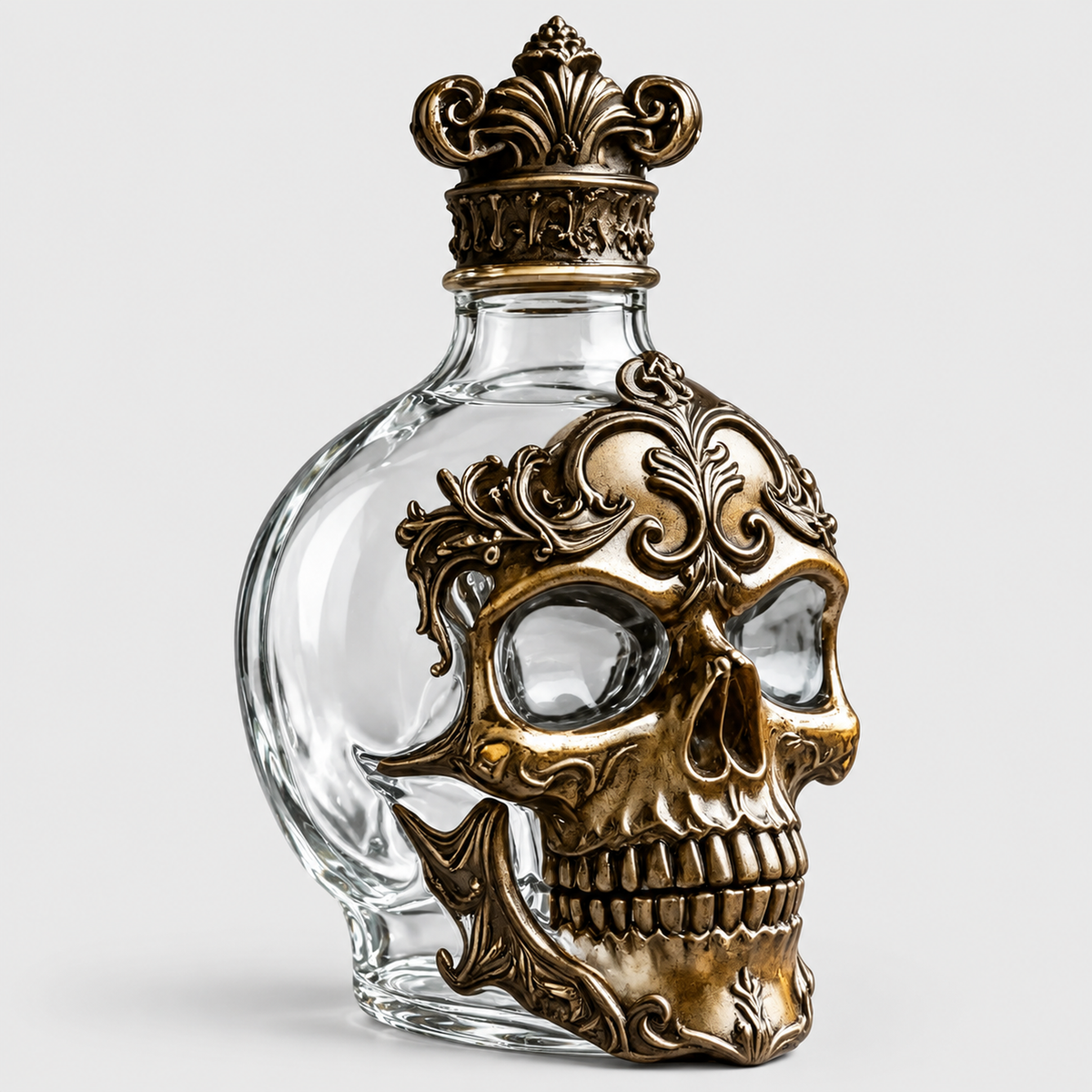 Gothic Skull Whisky Decanter with Crown Stopper