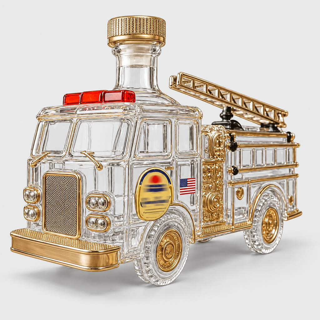 Fire Truck Glass Whisky Decanter