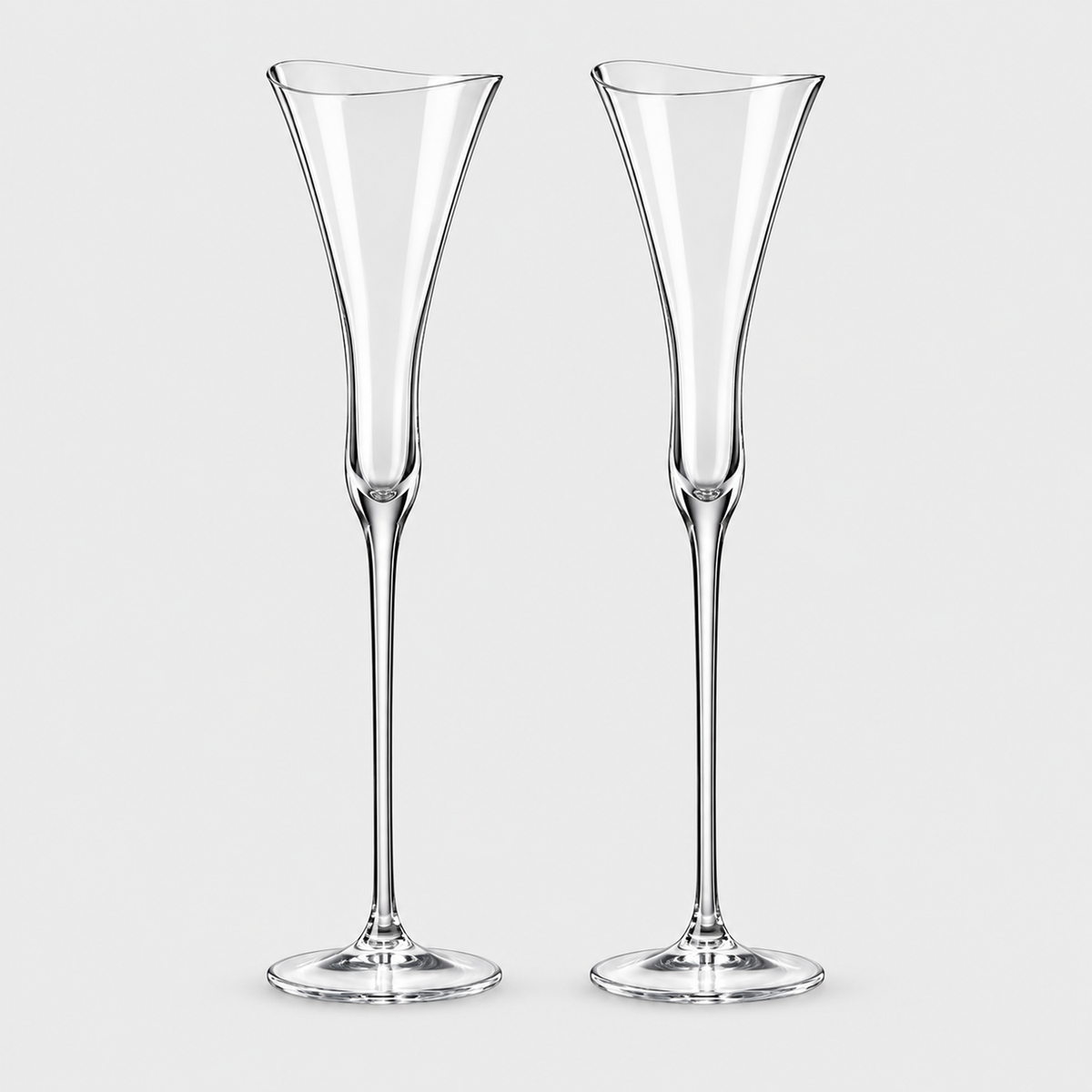Crystal Champagne Glasses, Cinched Waist, Set of 1 or 2