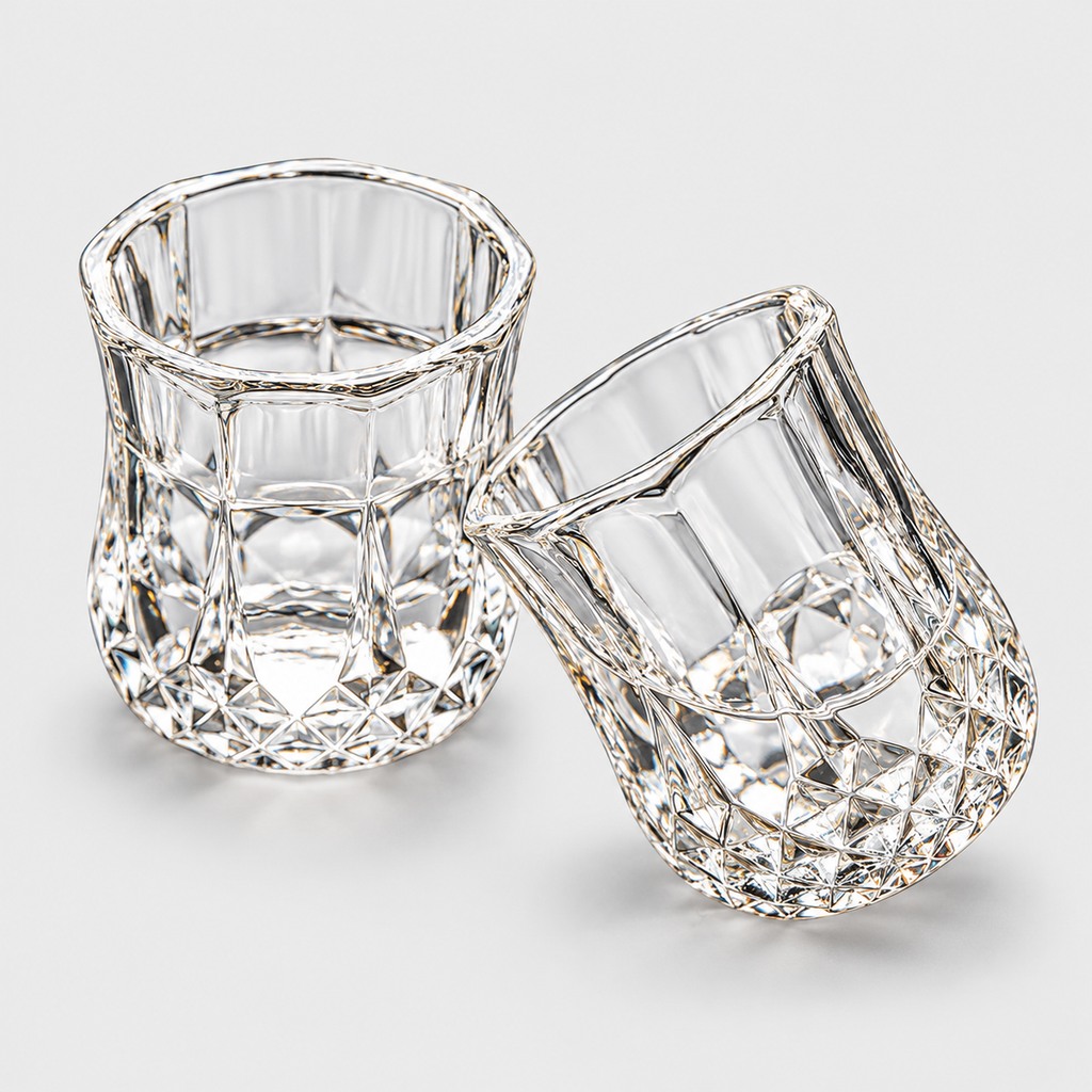 Diamond-Cut Vintage Mini Shot Glasses, Set of 6