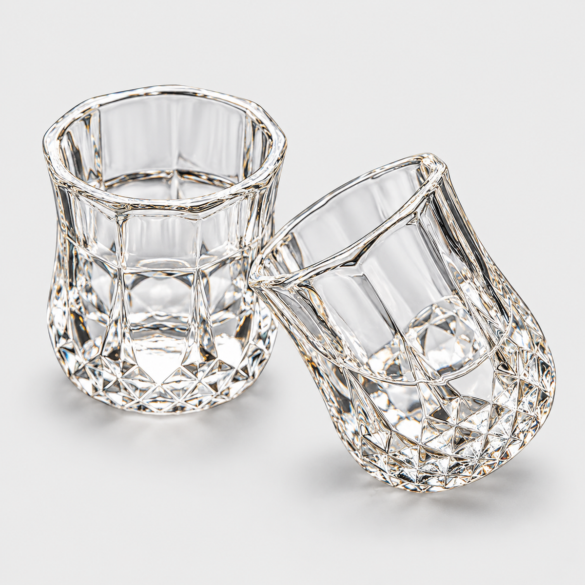 Diamond-Cut Vintage Mini Shot Glasses, Set of 6