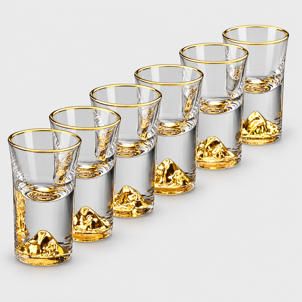 Mountain-Peak Shot Glass Set, 6 Pieces, 15ml